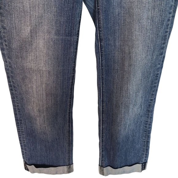 White House Black Market Womens 2 Blue Dark Wash Denim Slim Cropped Jeans - Picture 3 of 8